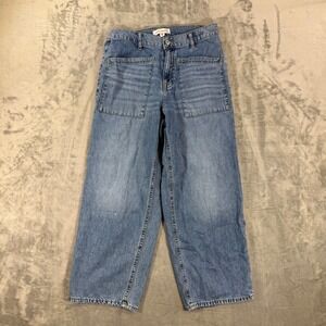 Lucky Brand Women's Wide Leg Flare Jeans in Light Blue Denim